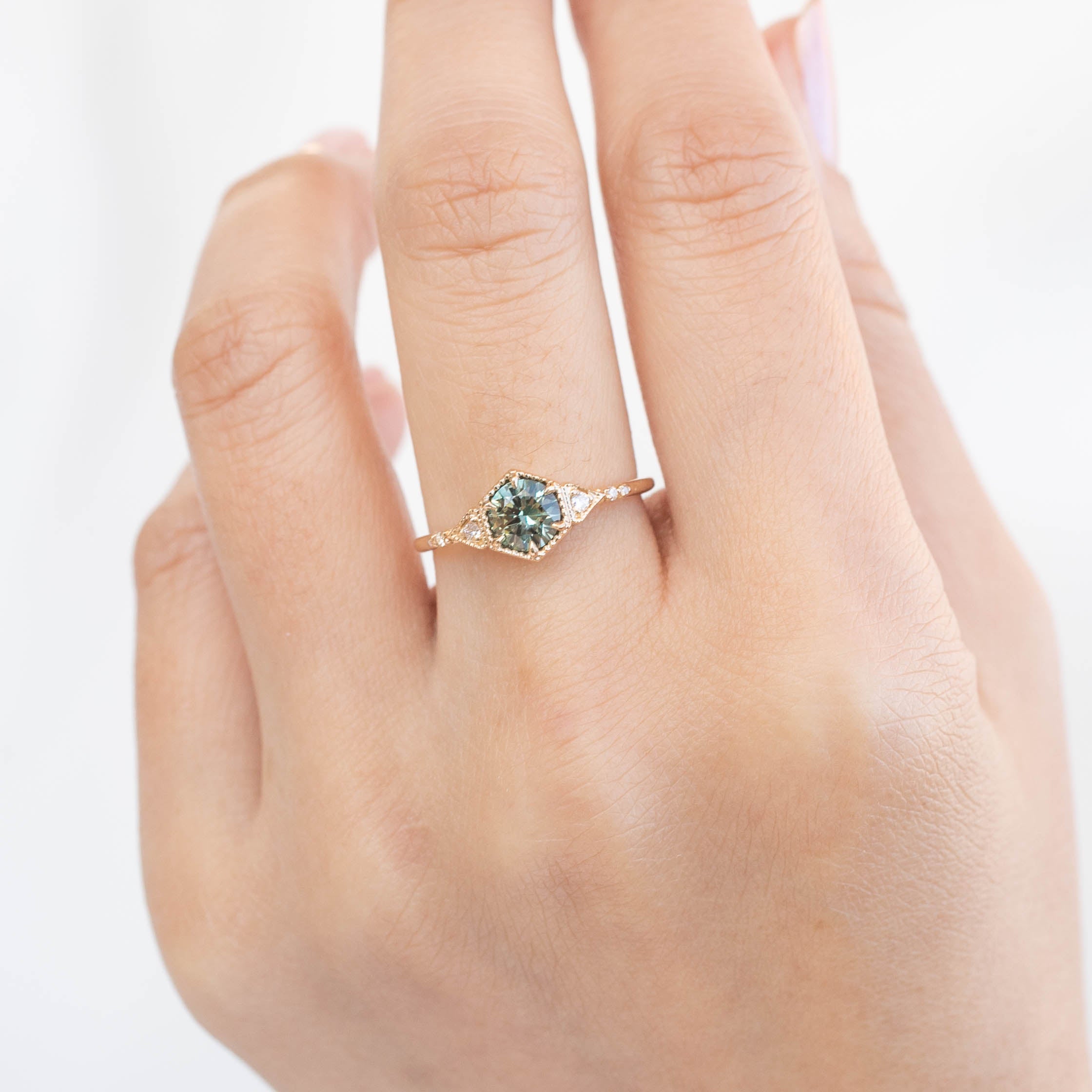 Agatha Ring - 0.75ct Parti Light Aqua-Blue and Yellow Montana Sapphire (One of a kind)