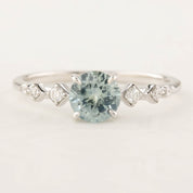 Celeste Ring - 0.95ct Light Blue Montana Sapphire, 14k White Gold (One of a kind)