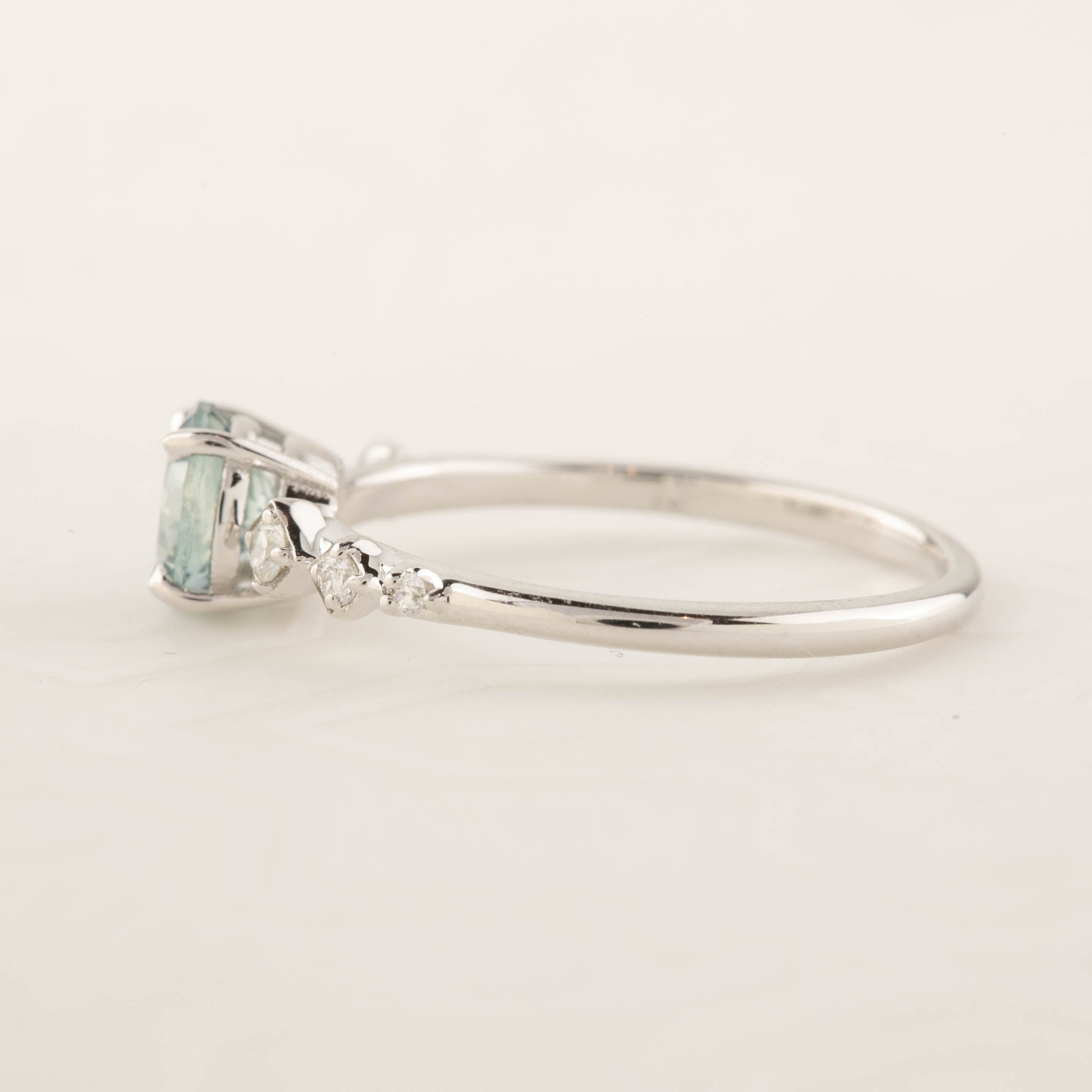 Celeste Ring - 0.95ct Light Blue Montana Sapphire, 14k White Gold (One of a kind)