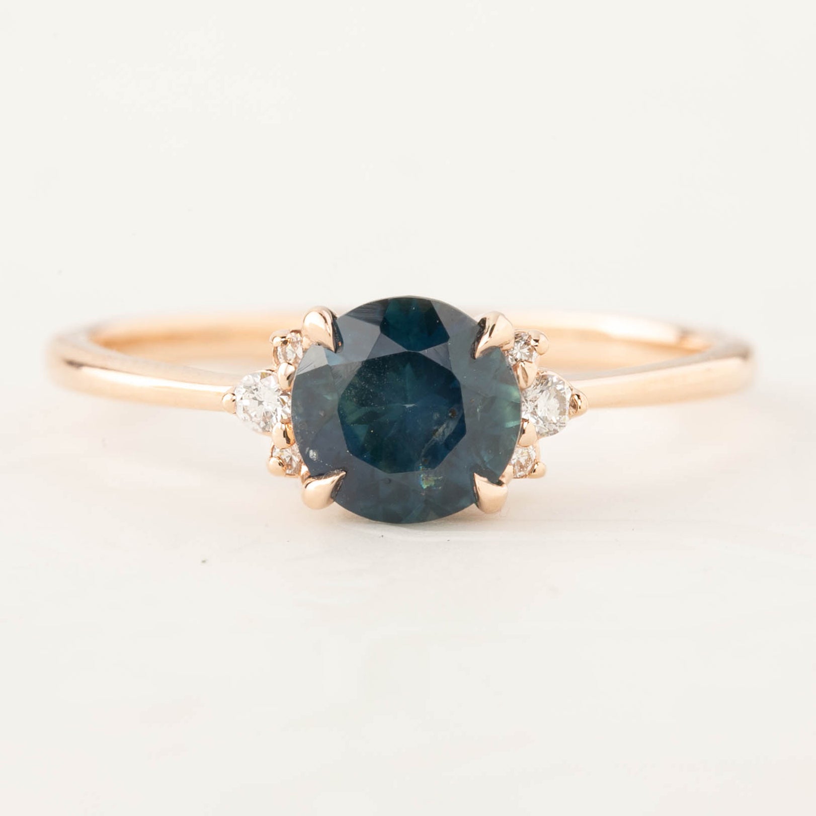 Lena Ring -1.17ct Teal Montana Sapphire, 14k Rose Gold (One of a kind)