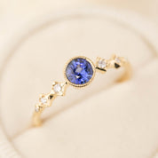 【即日配送】セレステリング ・0.40ct・ブルーサファイア・K14YG