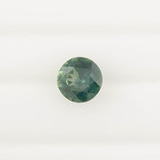 1.58ct round cut green Montana sapphire with a slight blue hint, ethically sourced and authentic stone