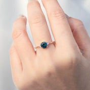 Lena Ring -1.17ct Teal Montana Sapphire, 14k Rose Gold (One of a kind)