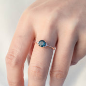 Lena Ring -1.17ct Teal Montana Sapphire, 14k Rose Gold (One of a kind)