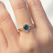 Estel Luxe Ring - 1.16ct Blue Green Montana Sapphire (One of a kind)