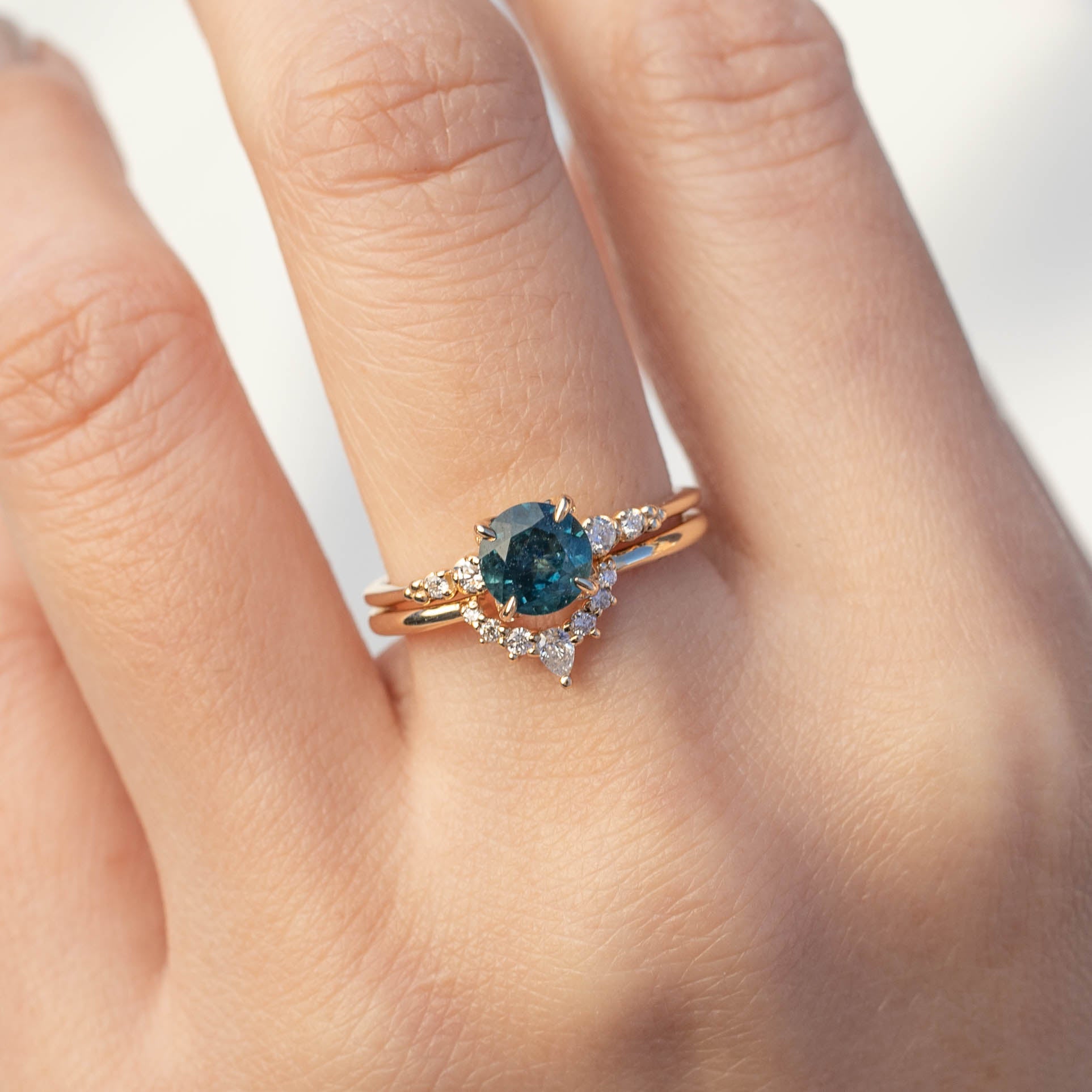 Estel Luxe Ring - 1.16ct Blue Green Montana Sapphire (One of a kind)