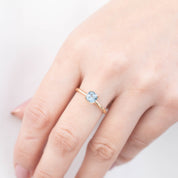 Sara Ring - 0.97ct Cushion Cut Blue Spinel