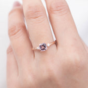 Estel Ring - 1.13ct Cushion Cut Fuchsia Pink Spinel, 14k Rose Gold (One of a kind)