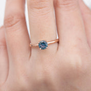 サラリング　ブルーモンタナサファイア　0.77ct　14Kローズゴールド　