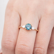 Olivia Ring - GIA Certified 1.41ct Blue Green Montana Sapphire (One of a kind)