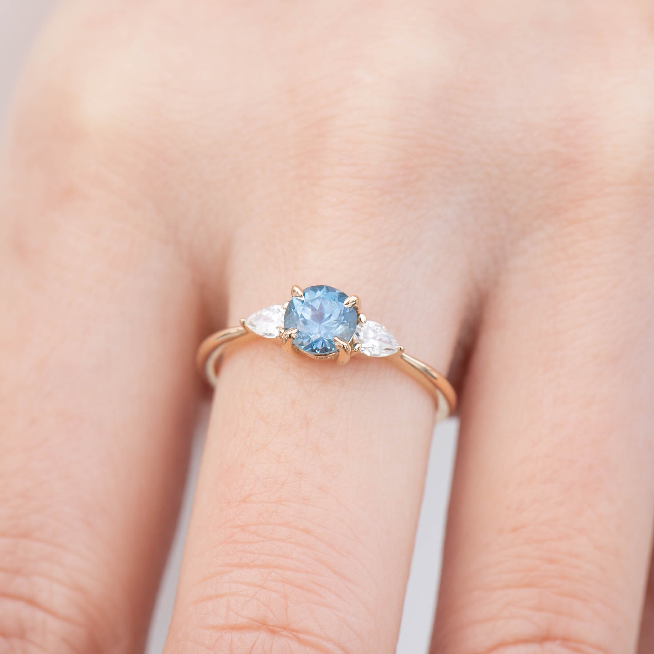 Olivia Ring - 0.9ct Teal Blue Montana Sapphire (One of a kind)
