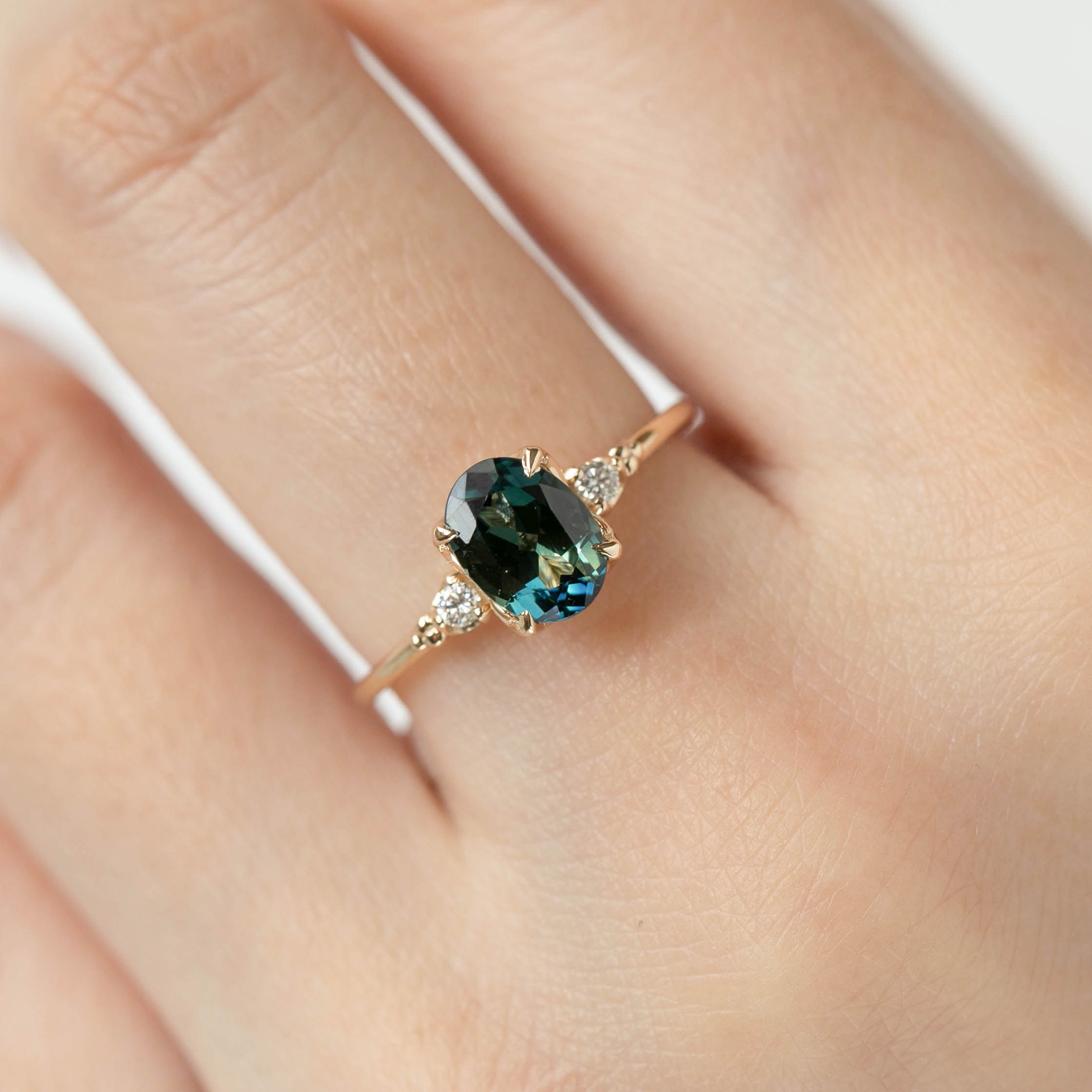 Estel Ring - 1.44ct Unheated Peacock Queensland Sapphire (One of a kind)