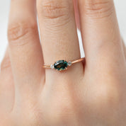 Emilie Ring - 0.96ct Unheated Peacock Queensland Sapphire, 14k Rose Gold (One of a kind)