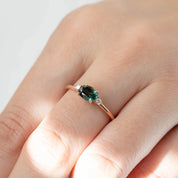 Emilie Ring - 0.96ct Unheated Peacock Queensland Sapphire, 14k Rose Gold (One of a kind)