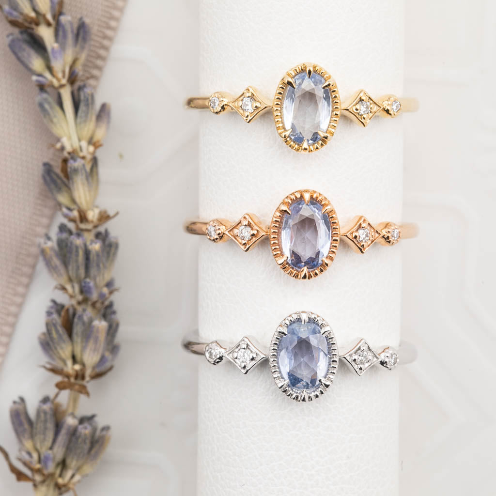 【即日配送】ステラリング ・0.4ct・非加熱モンタナブルーサファイア・K14YG