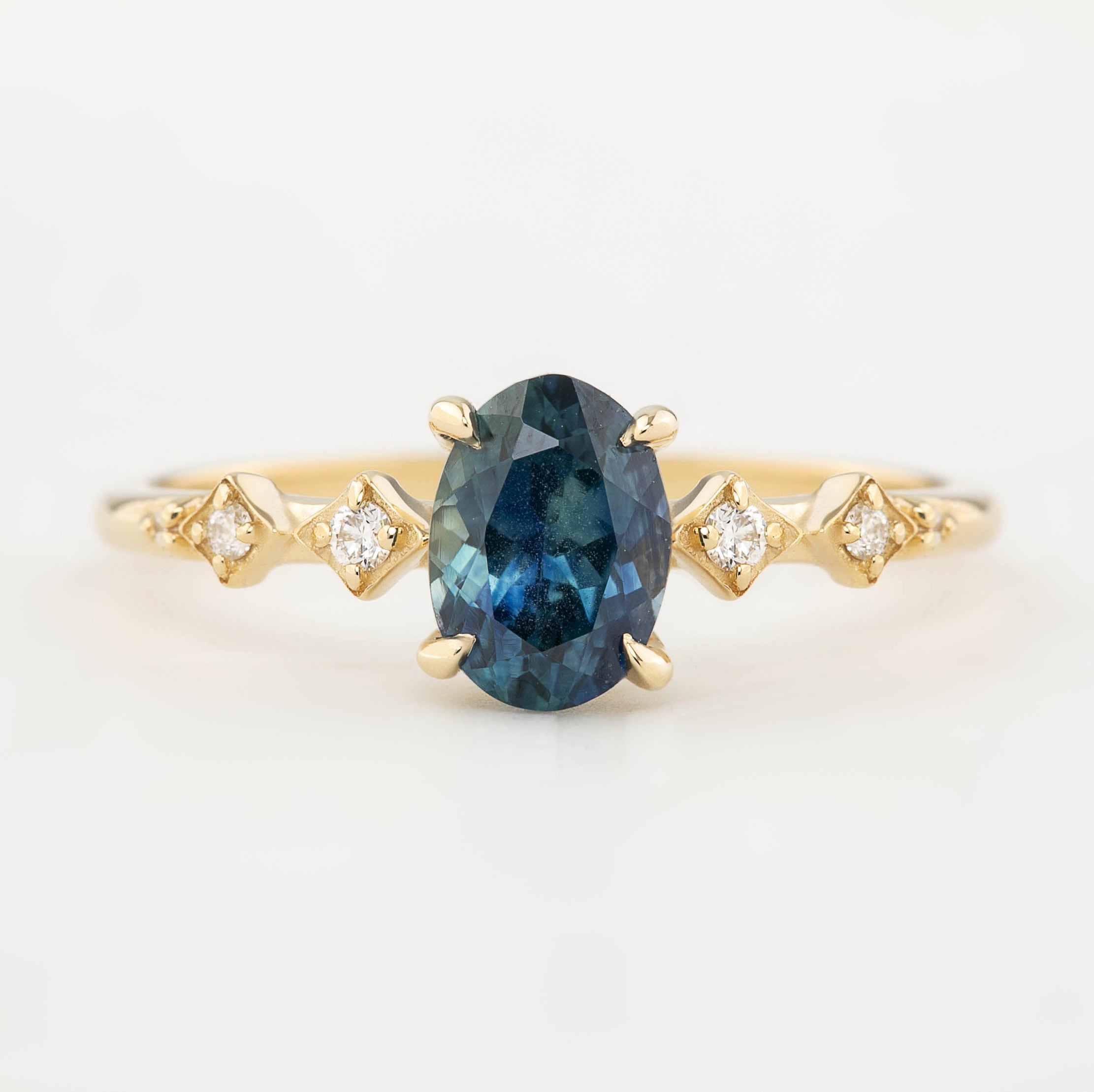 Celeste Ring - 1.21ct Teal Blue Montana Sapphire (One of a kind)