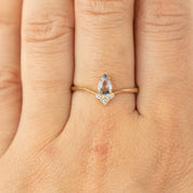 Genevie Ring - 0.35ct Teardrop Unheated Blue Sapphire (One of a kind)