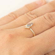 Genevie Ring - 0.35ct Teardrop Unheated Blue Sapphire (One of a kind)