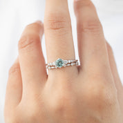 Estel Fleur Six Prongs Ring - 0.75ct Icy Blue Mint Queensland Sapphire (One of a kind)