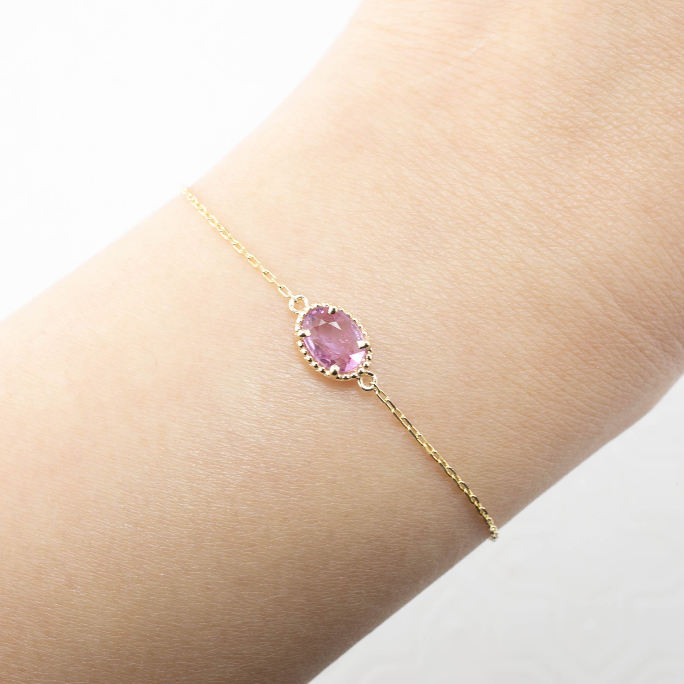 Dahlia Bracelet, Unheated Pink Sapphire