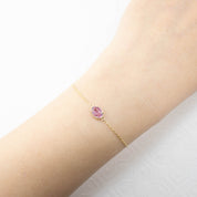 Dahlia Bracelet, Unheated Pink Sapphire