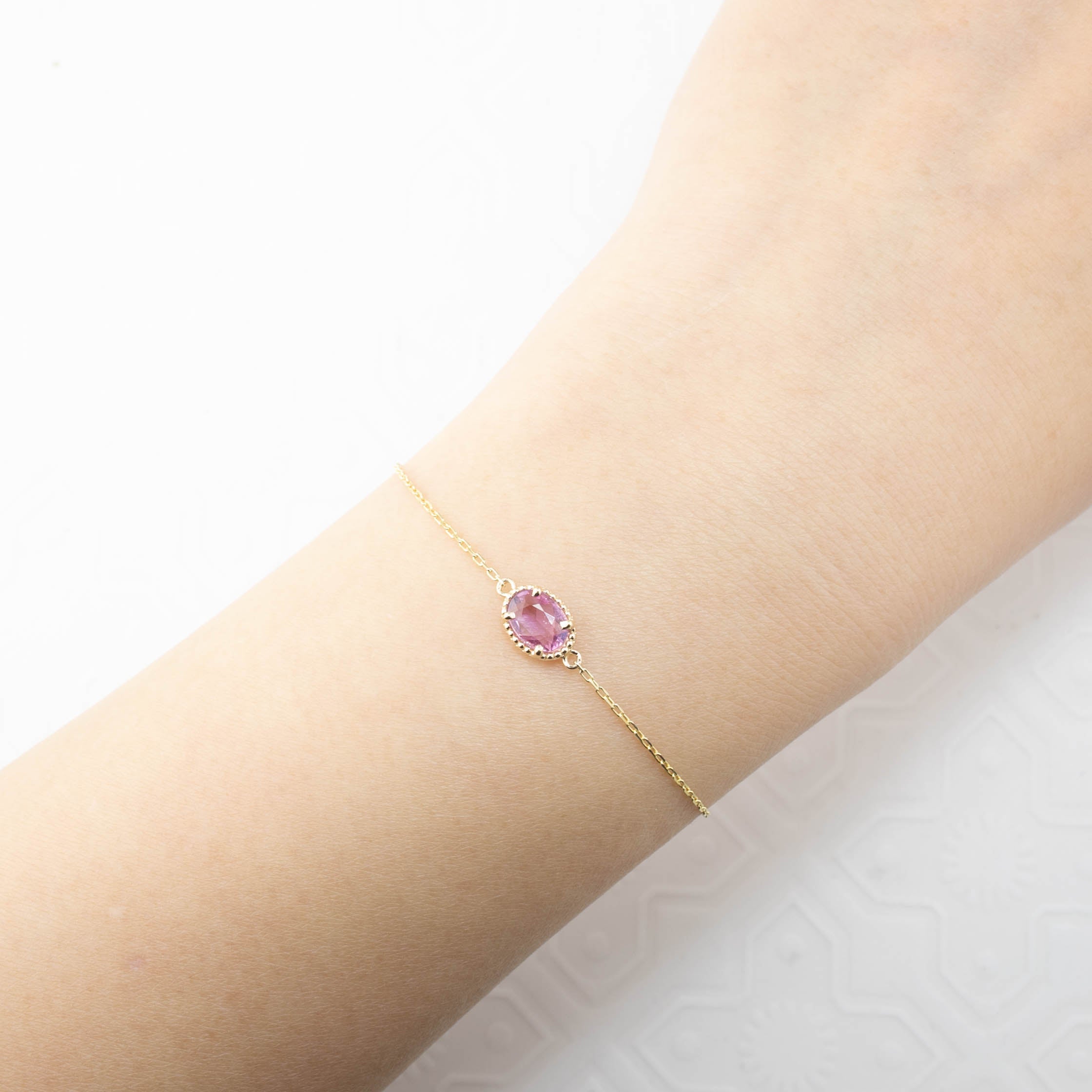 Dahlia Bracelet, Unheated Pink Sapphire