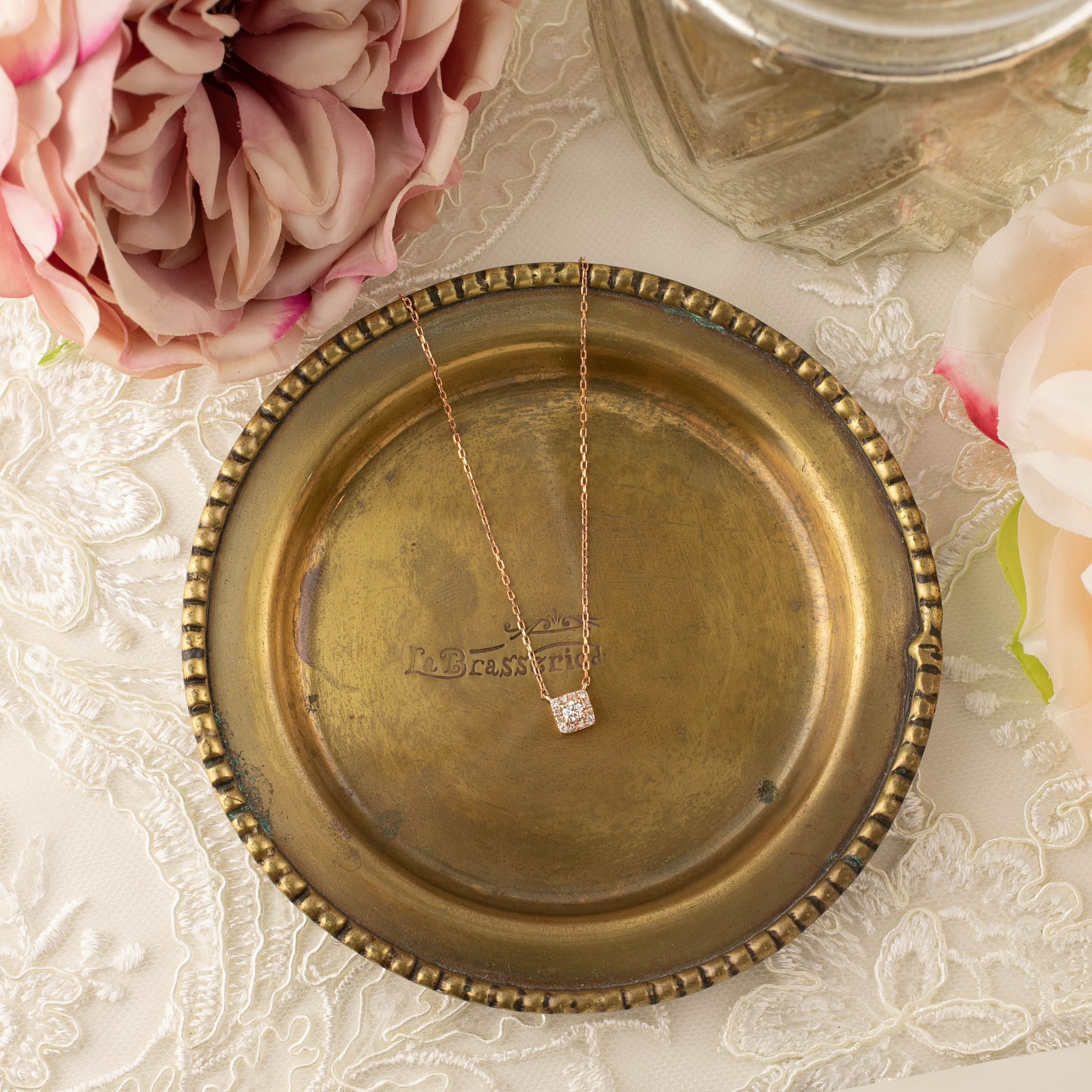 Jophiel Diamond Halo Necklace