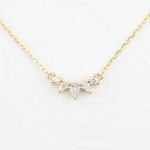 Gloria Curved Diamond Necklace 5 Stones