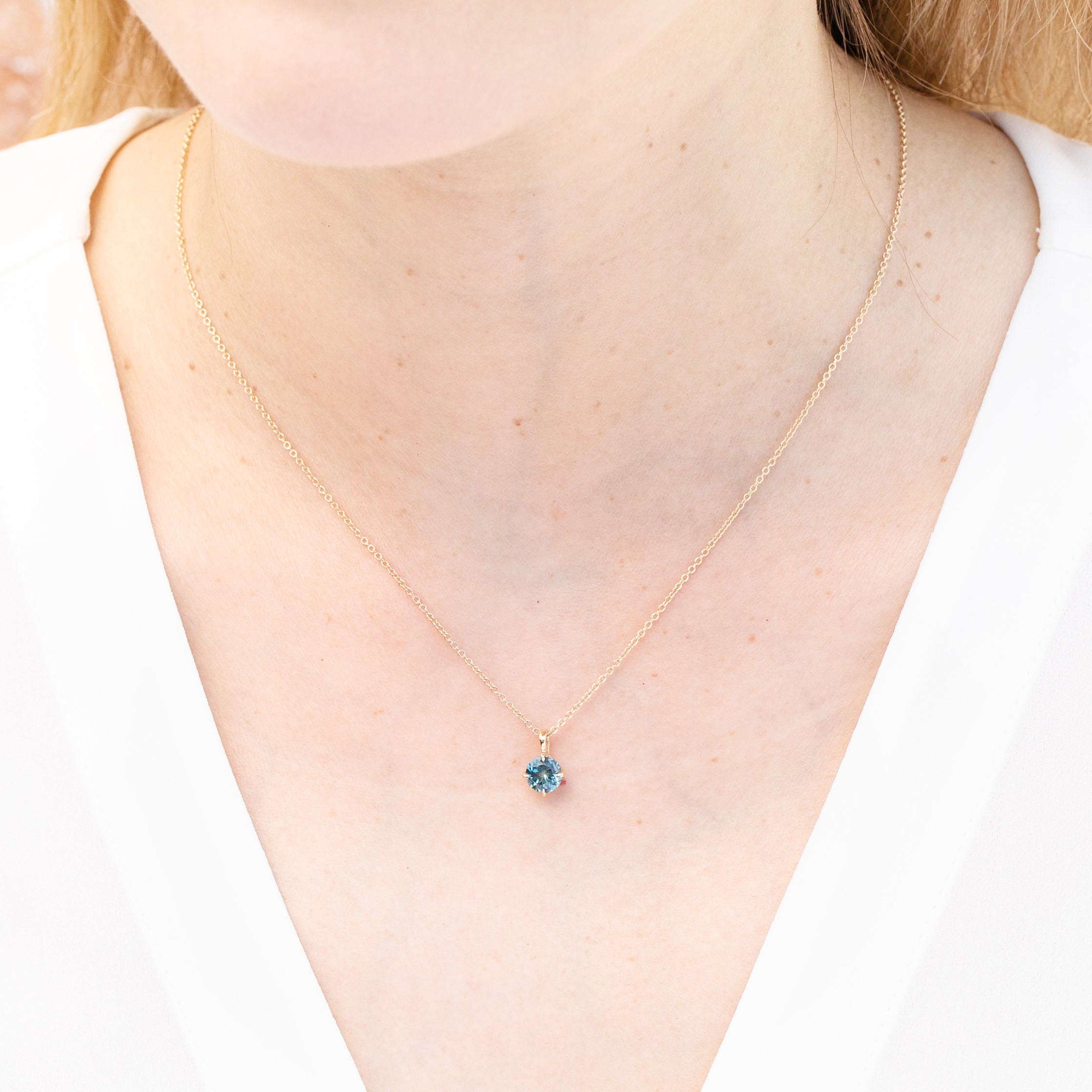 Alice Charm Necklace, Montana Sapphire