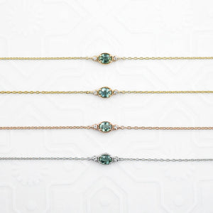 Three-Stone Bracelet, Unheated Madagascar Sapphire