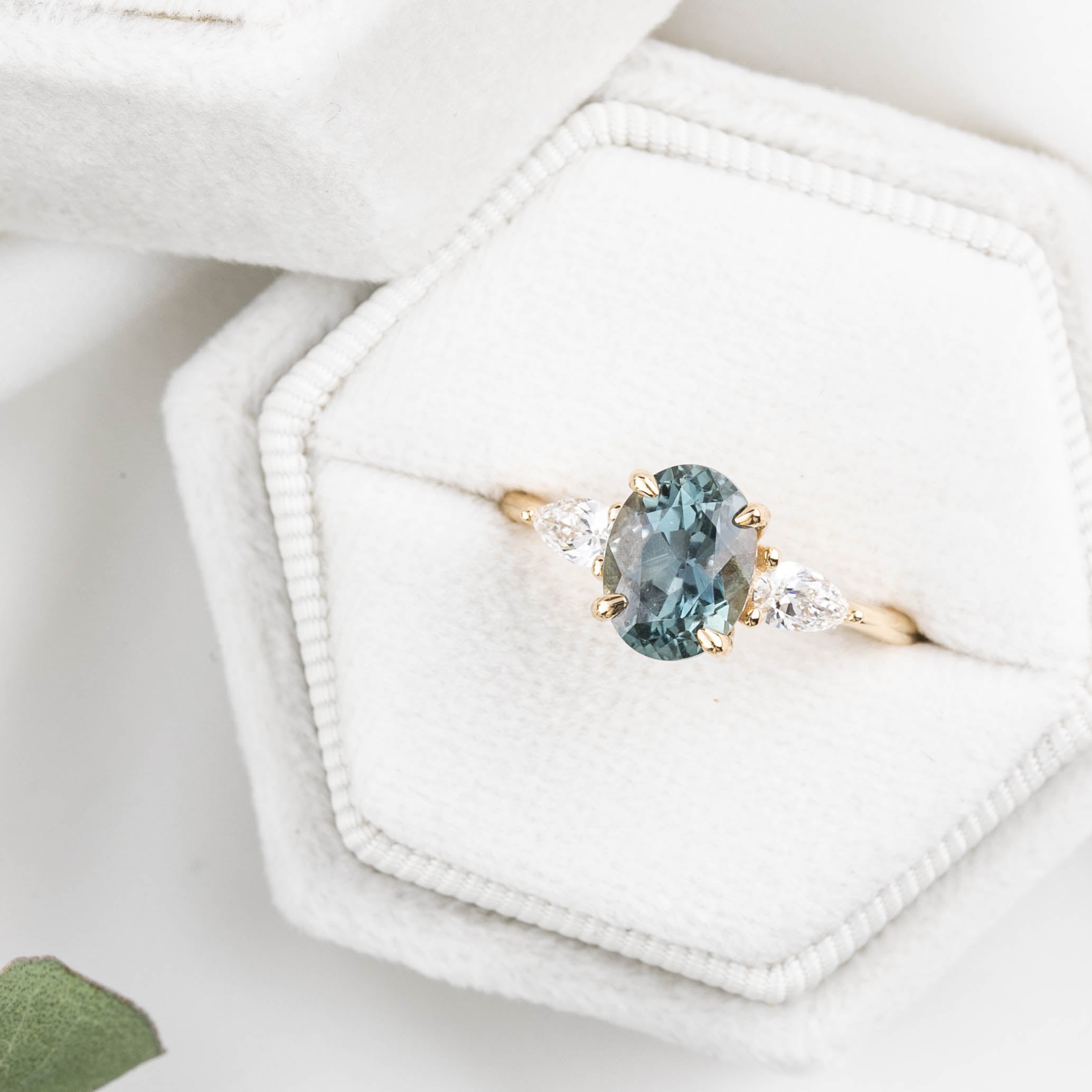 Olivia Grand Ring, GIA Certified 2.52ct Color Changing Light Blue Green/Purple Montana Sapphire