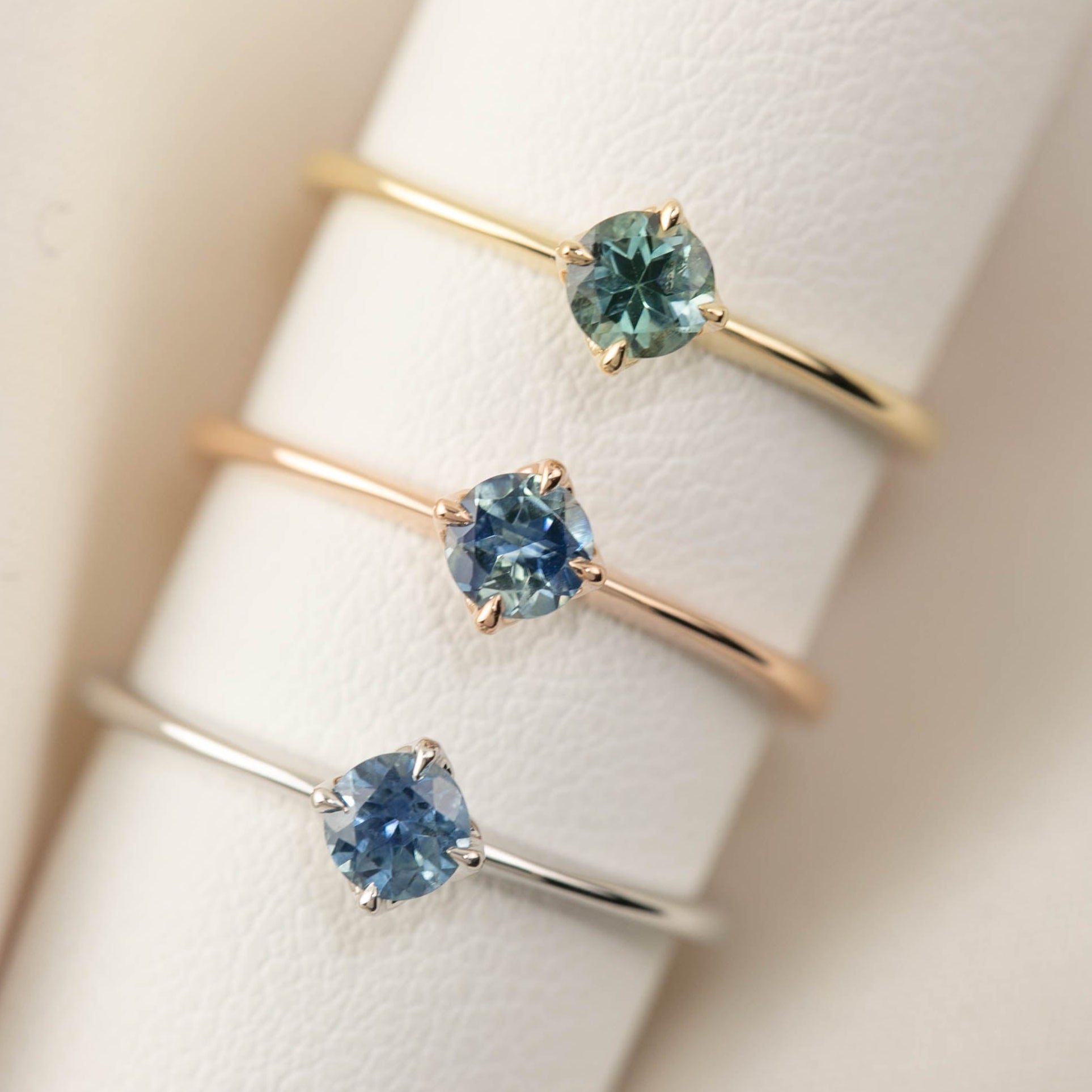 【即日配送】アリスリング ・0.45ct・加熱モンタナ産ブルーグリーンサファイア・K14YG