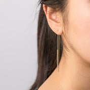 Gold Bar Threader Earrings
