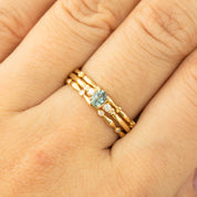 Estel Ring, 0.20ct Unheated Blue Green Sapphire