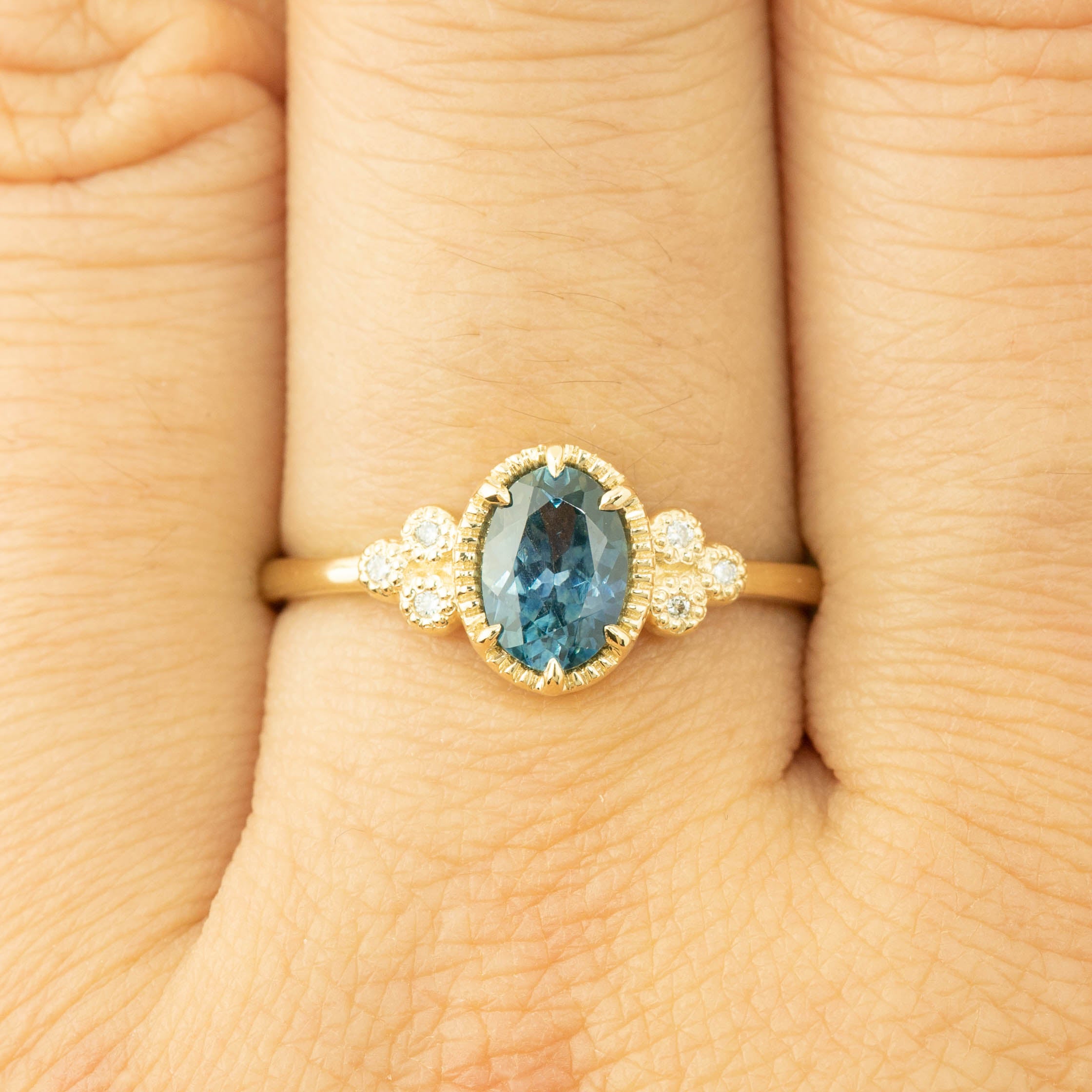 Celine Ring - 0.96ct Teal Blue Montana Sapphire (One of a kind)