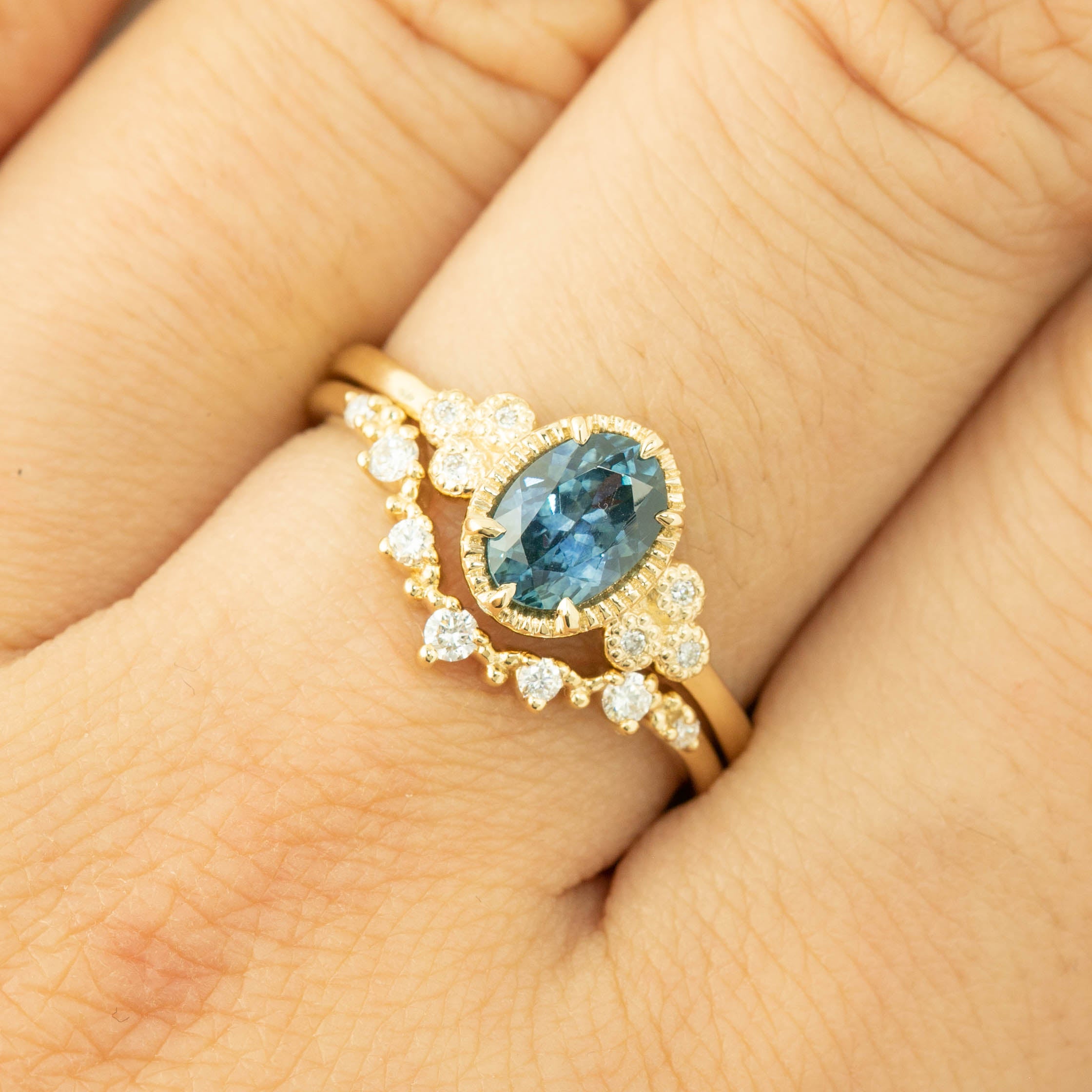 Celine Ring - 0.96ct Teal Blue Montana Sapphire (One of a kind)