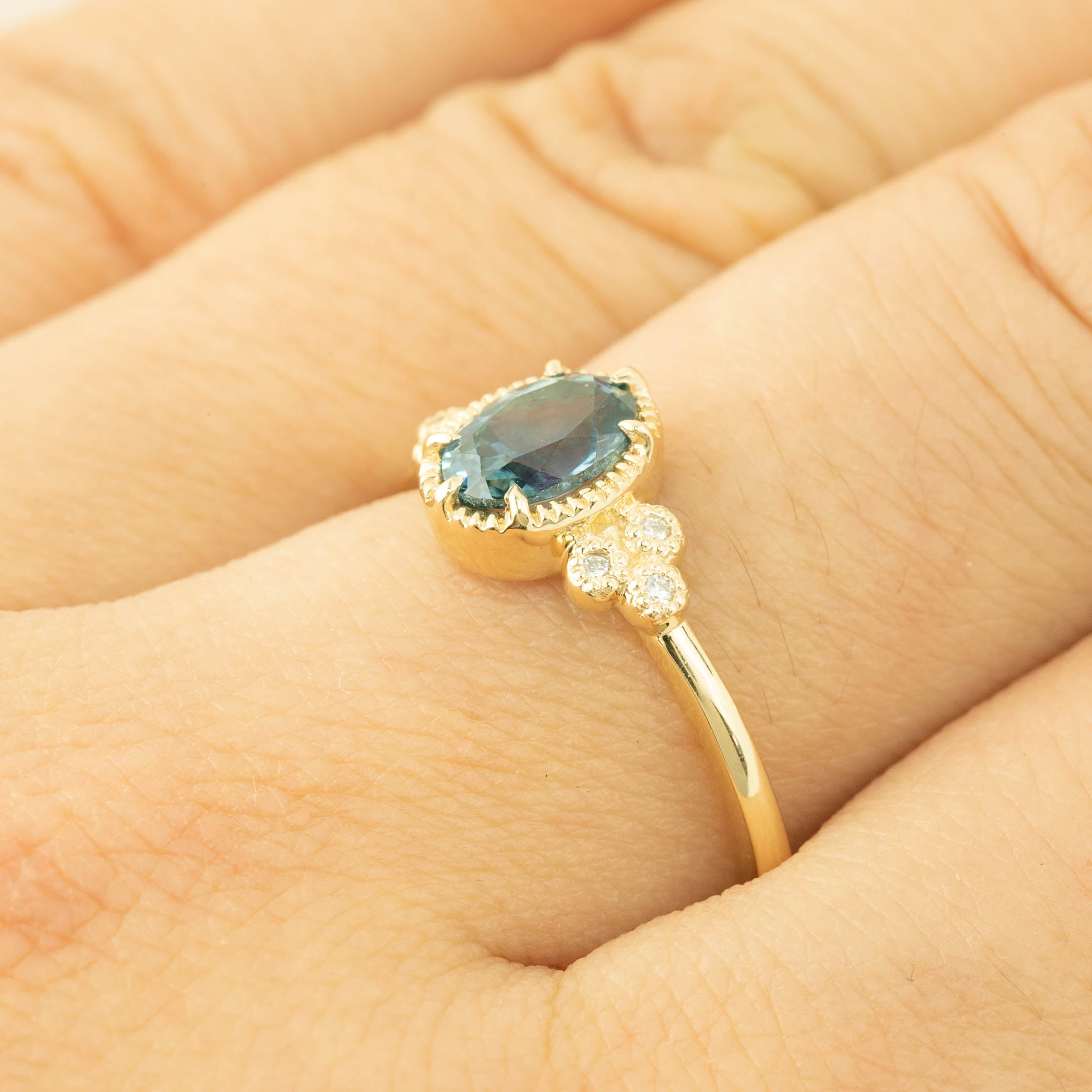 Celine Ring - 0.96ct Teal Blue Montana Sapphire (One of a kind)