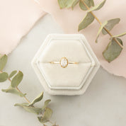 Ava Ring, Oval Rose Cut Diamond