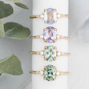 【即日配送】エステルリング ・1.28ct・非加熱モンタナ産ブルーグリーンサファイア・K14YG