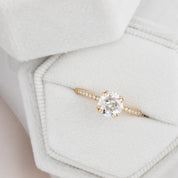 Sabrina Ring, 1ct Old Mine Cut Round Diamond Ring, 14k Yellow Gold (One of a kind)