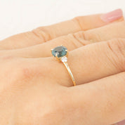 Three Stone Ring - 1.48ct Green Montana Sapphire (One of a kind)