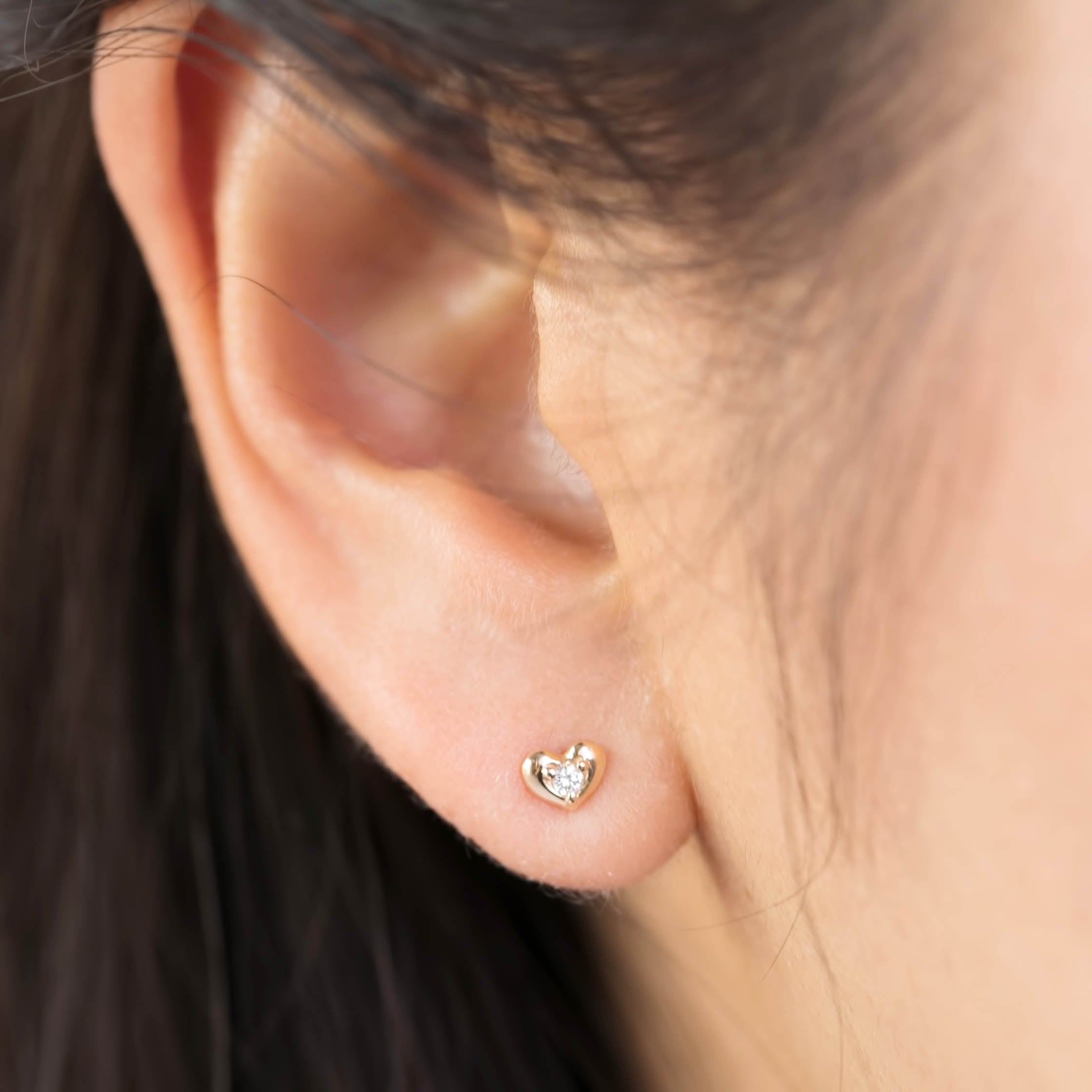 ハートピアス　ダイアモンド