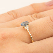【即日配送】テレサリング ・0.55ct・モンタナ産ティールブルーサファイア・K14YG