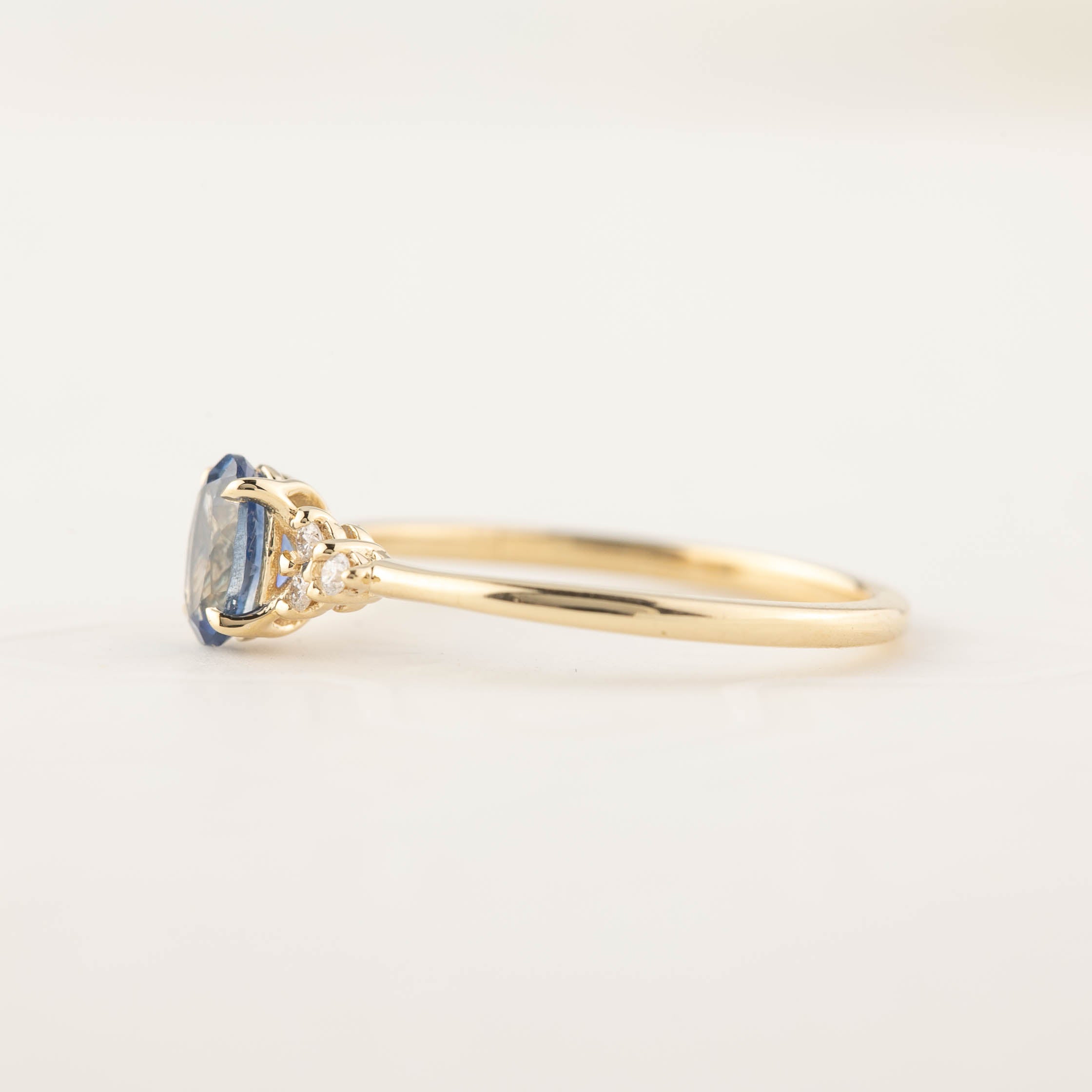 【即日配送】テレサリング ・0.55ct・モンタナ産ティールブルーサファイア・K14YG