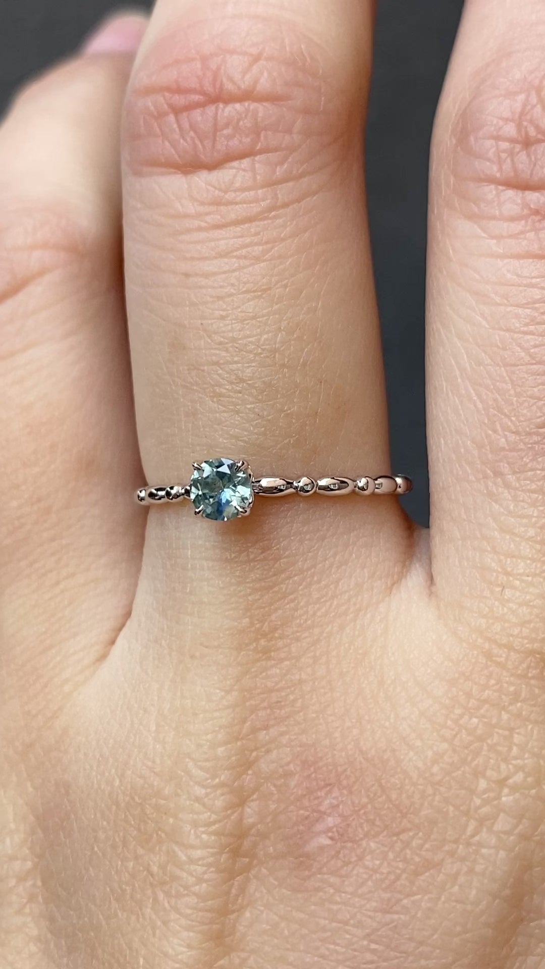 Candy Ring, 0.30ct Mint Green Montana Sapphire, 14k White Gold