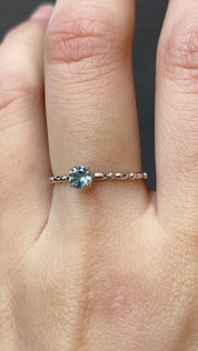 Candy Ring, 0.30ct Mint Green Montana Sapphire, 14k White Gold