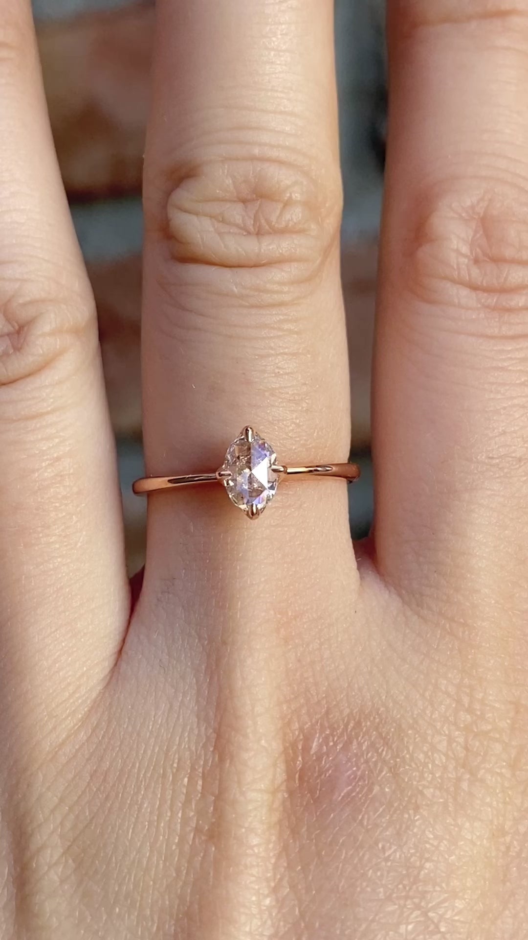 【一点物】アリスリング枠　オーバルローズカットダイヤモンド　0.26ct