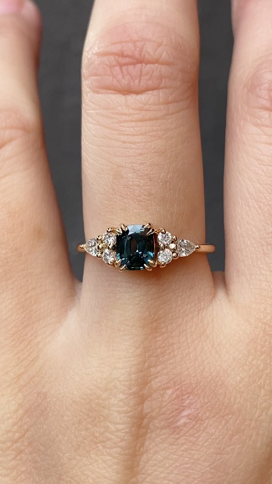Remi Ring 0.96ct Teal Blue Montana Sapphire, 14K Yellow Gold (One of a kind)
