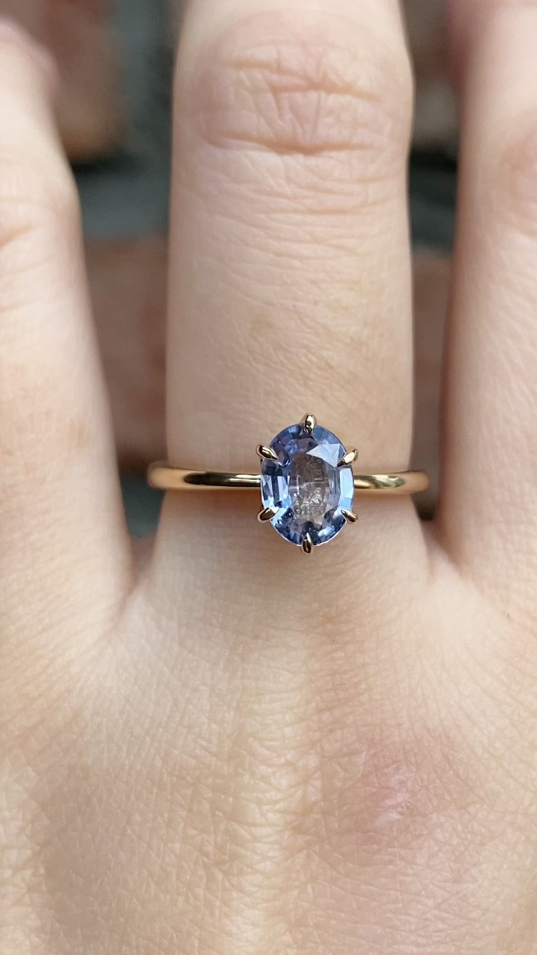 Floryn Ring 1.15ct Light Blue Unheated Sapphire, 14K Yellow Gold (One of a kind)