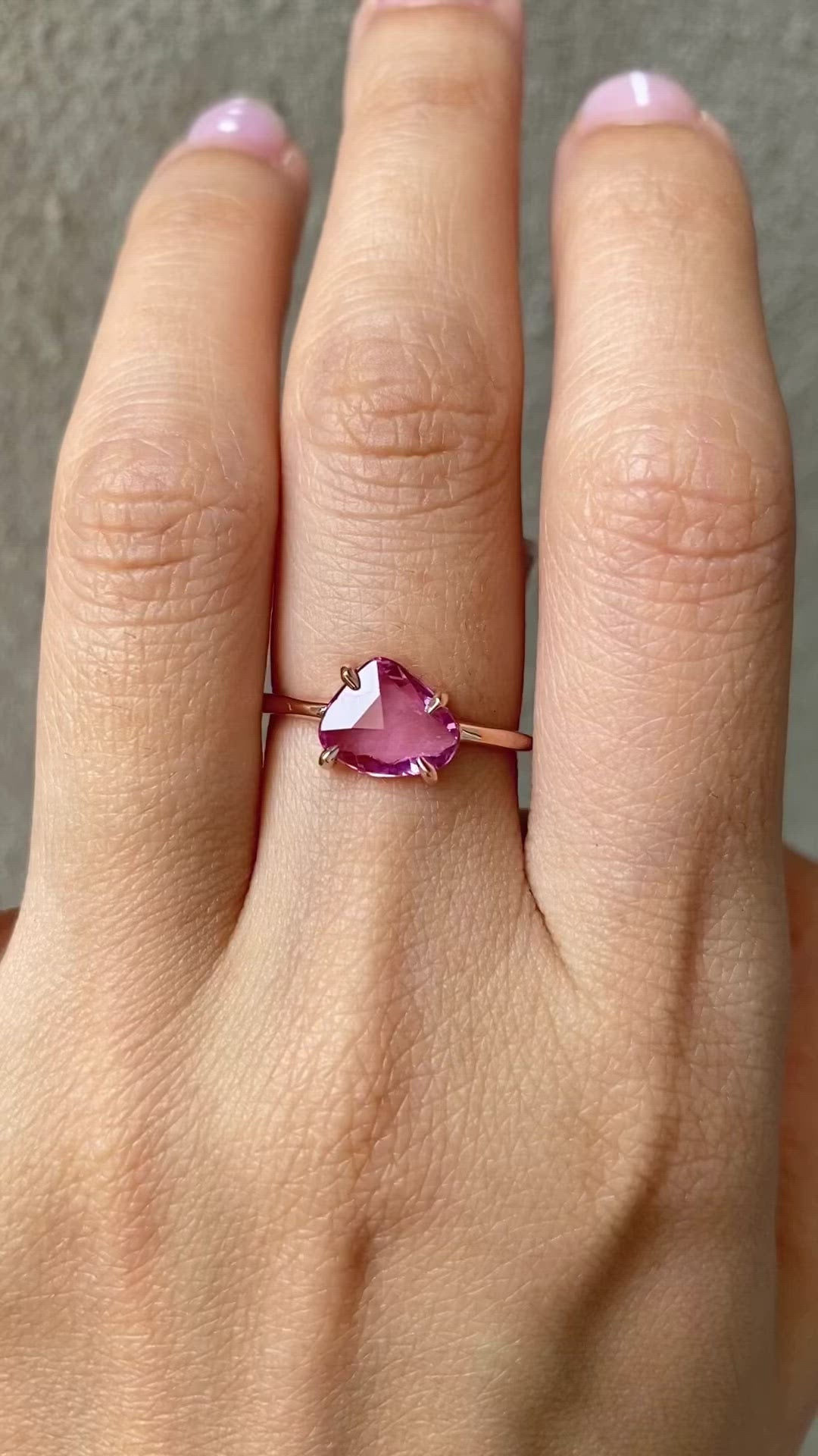 Lisa Ring - 1.43ct Unheated Organic Cut Pink Sapphire, 14k rose gold (One of a kind)